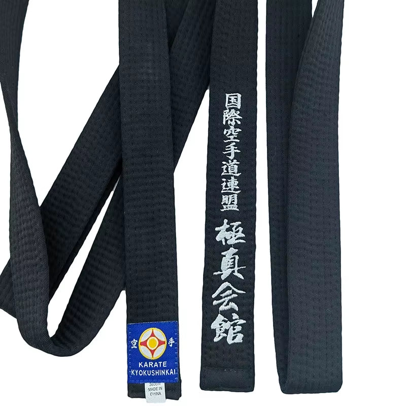 Kyokushin Karate Black Belt Embroidery Japanese Martial Arts Sports IKF Club Polyester Decorations Customized Name Width 4Cm