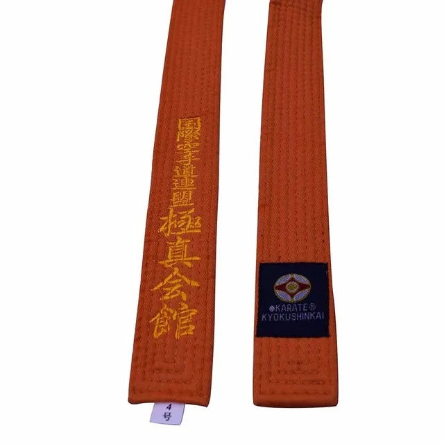 International Karate Federation Kyokushi White Belt - 4cm Wide, Custom Embroidery, Made in China