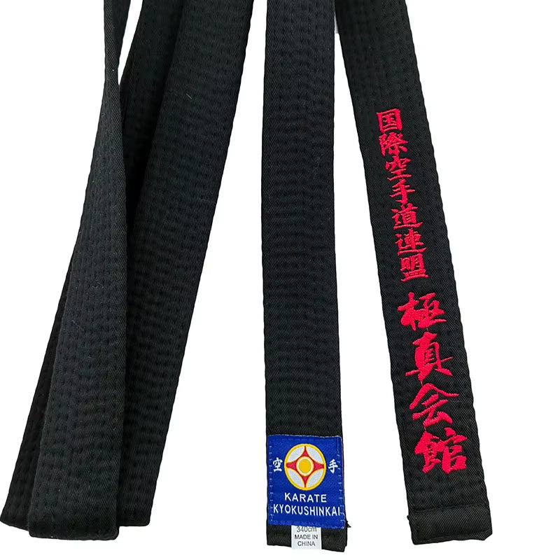 Kyokushin Karate Black Belt Embroidery Japanese Martial Arts Sports IKF Club Polyester Decorations Customized Name Width 4Cm