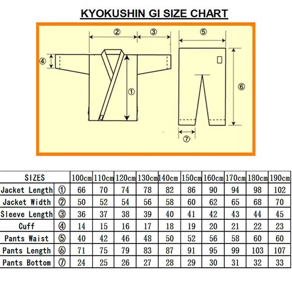 High Quality Kyokushinkai Dobok 12Oz 100% Cotton Dogi Canvas Karate Uniform Kimono Gi Cloth for Kids Adult,Free White Belt
