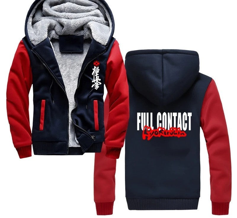 kyokushin winter men hoodies kanku and kanji