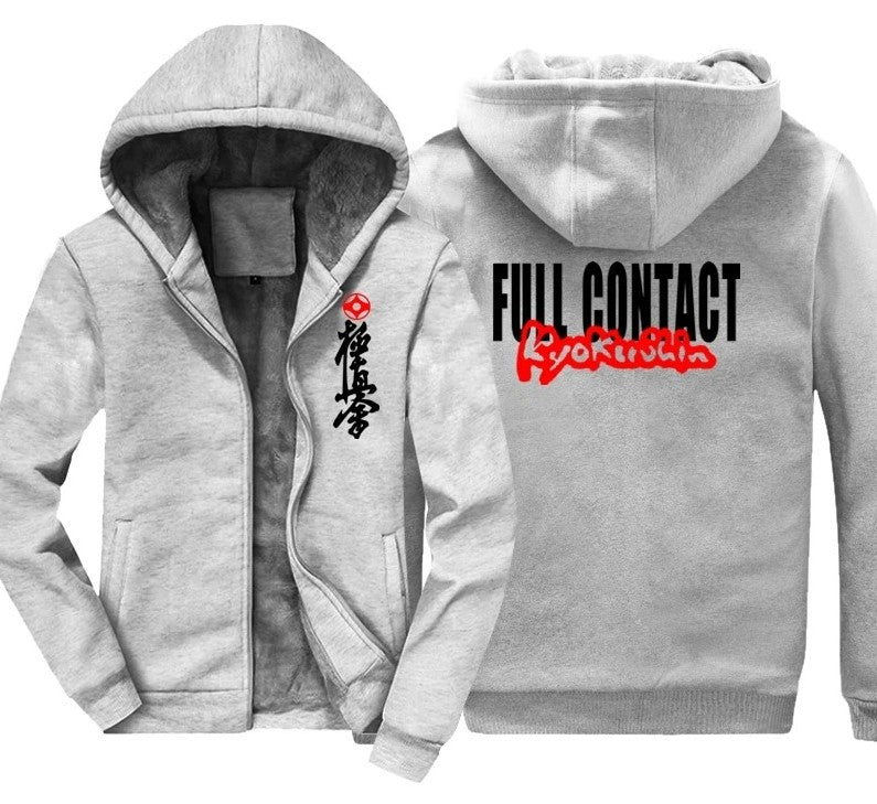 kyokushin winter men hoodies kanku and kanji