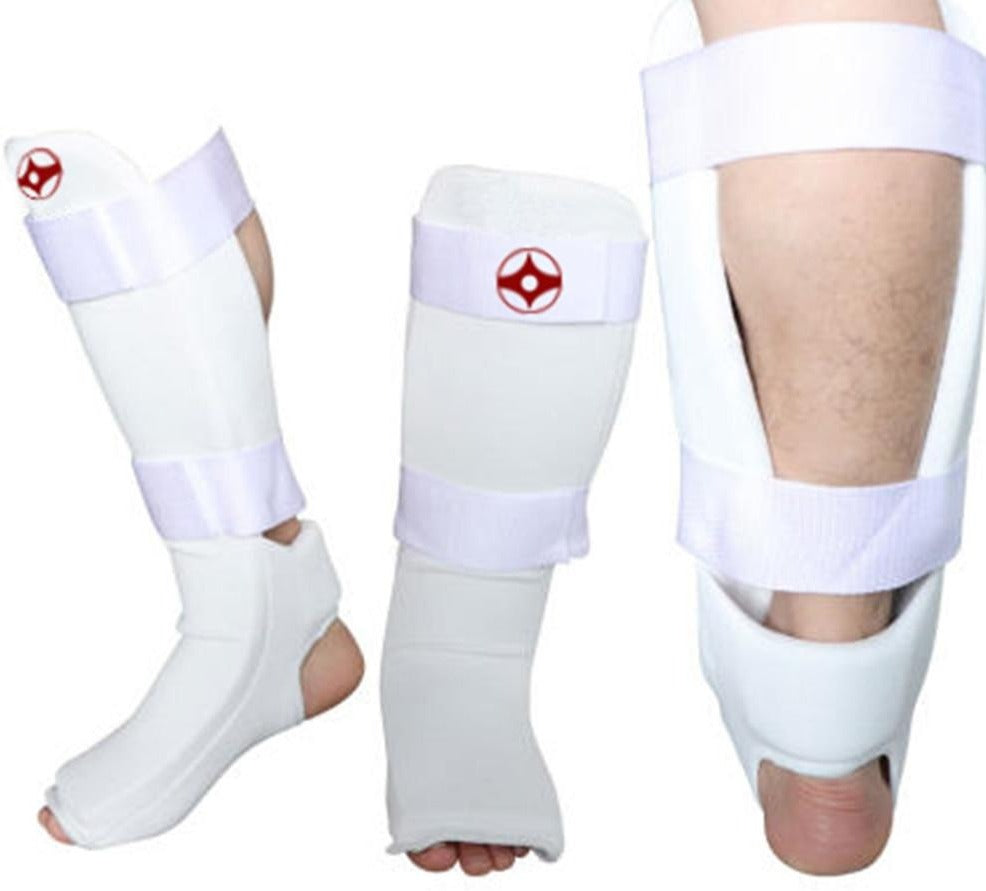Hot Sale Kyokushinkai Karate Foot Protection Kyokushin Shin Instep Guards Kick Boxing Taekwondo Shank Protectors