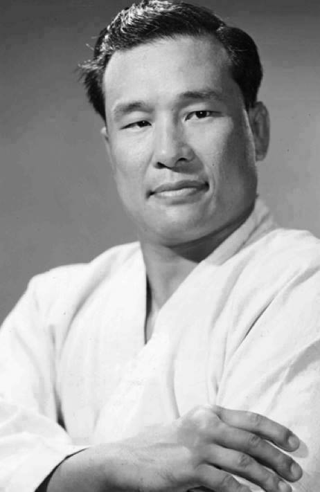 Black and white photo of Mas Oyama, legendary Kyokushin Karate master