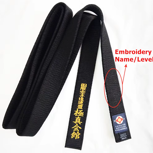 Professional Kyokushin Karate Kyokushinkai Black Belt Japan Tokyodo Belts Japanese Embroidery Name Customized IKO Karate Belts