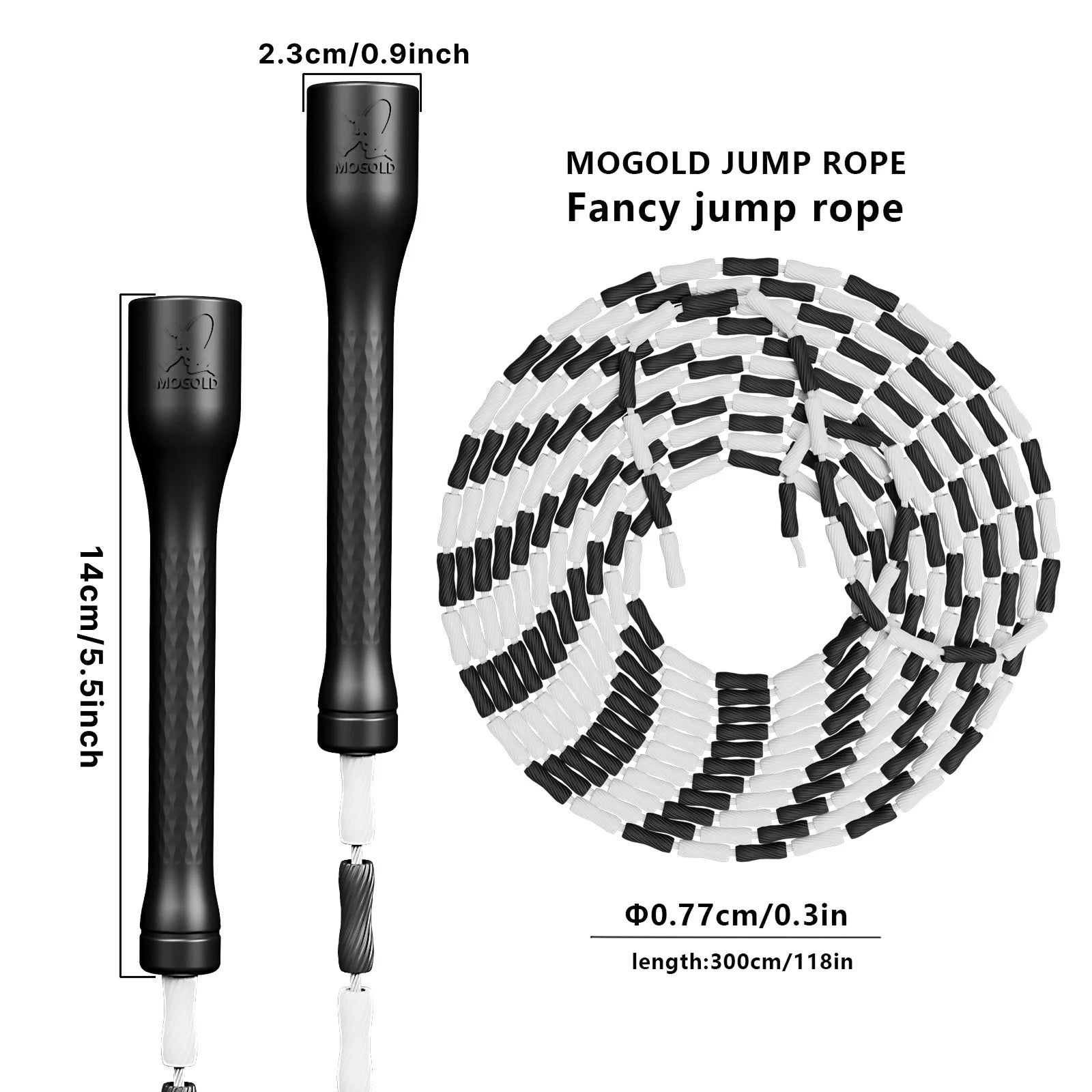 Beaded jump rope for coordination and footwork training