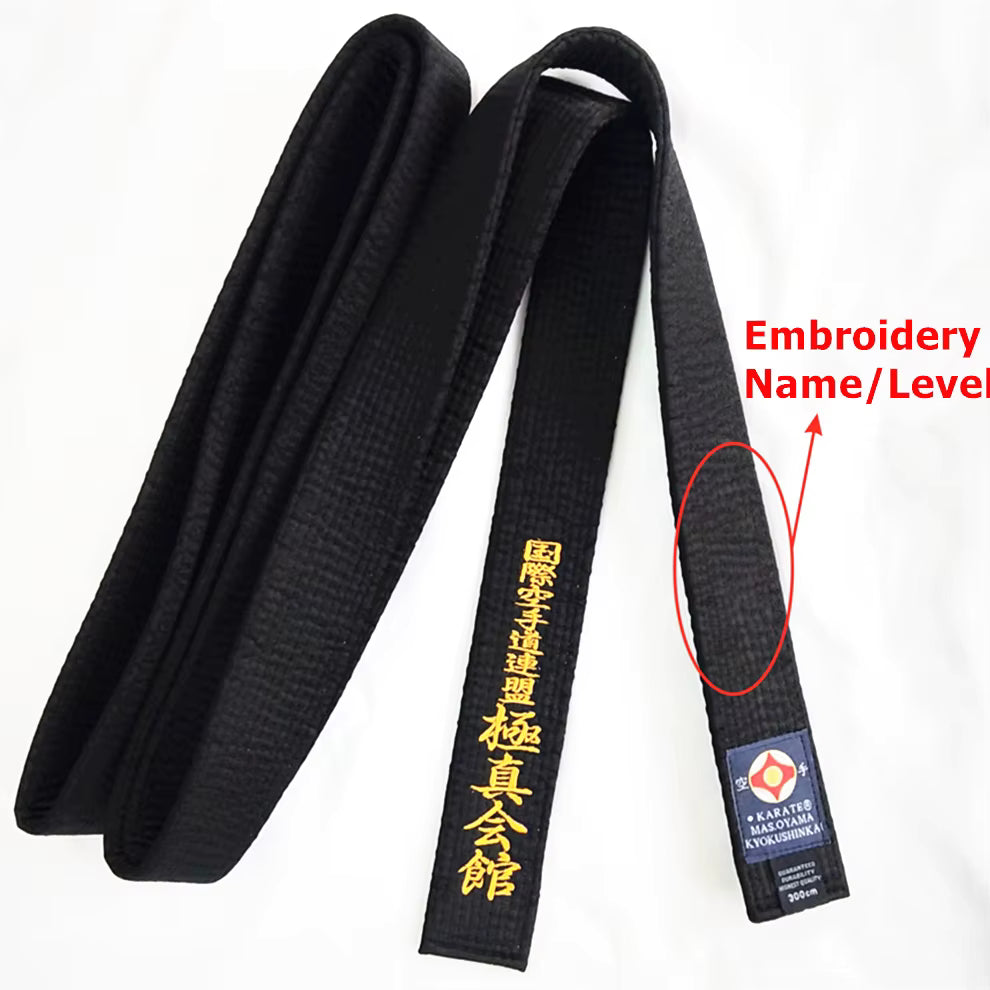 ShinKyokushin Karate Black Belt – Custom name Katakana Embroidery