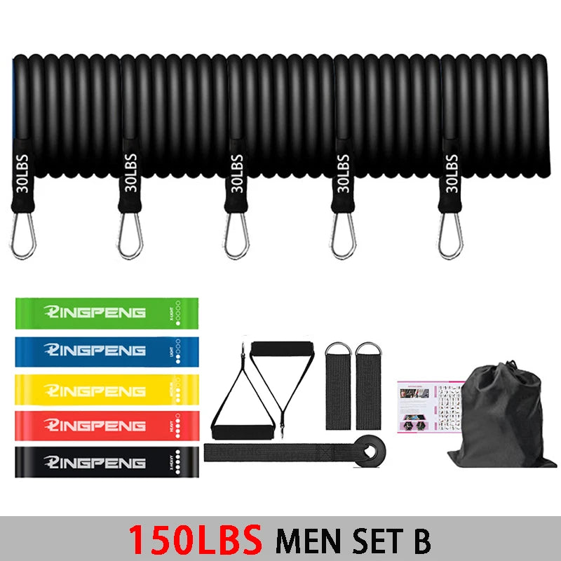 Fitness Resistance Rubber Band Yoga Elastic Band Upgrade Training Bar Set  Pilates Training Exercise Fitness Equipment Pull Rope