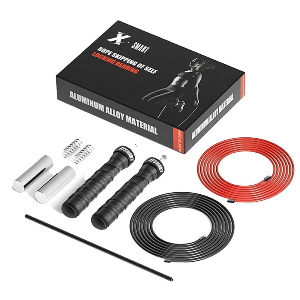 1 set of steel wire skipping rope for fitness and physical training, sports carbon steel bearings for adjustable skipping rope