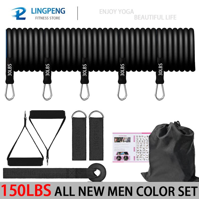 Fitness Resistance Rubber Band Yoga Elastic Band Upgrade Training Bar Set  Pilates Training Exercise Fitness Equipment Pull Rope