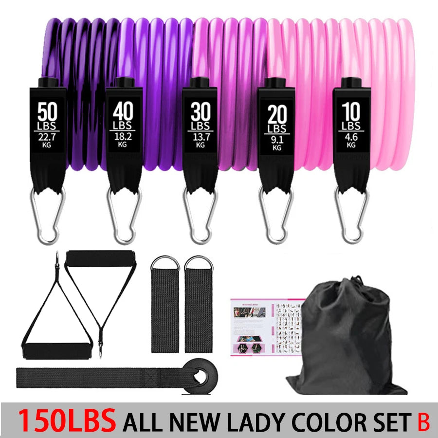 Fitness Resistance Rubber Band Yoga Elastic Band Upgrade Training Bar Set  Pilates Training Exercise Fitness Equipment Pull Rope