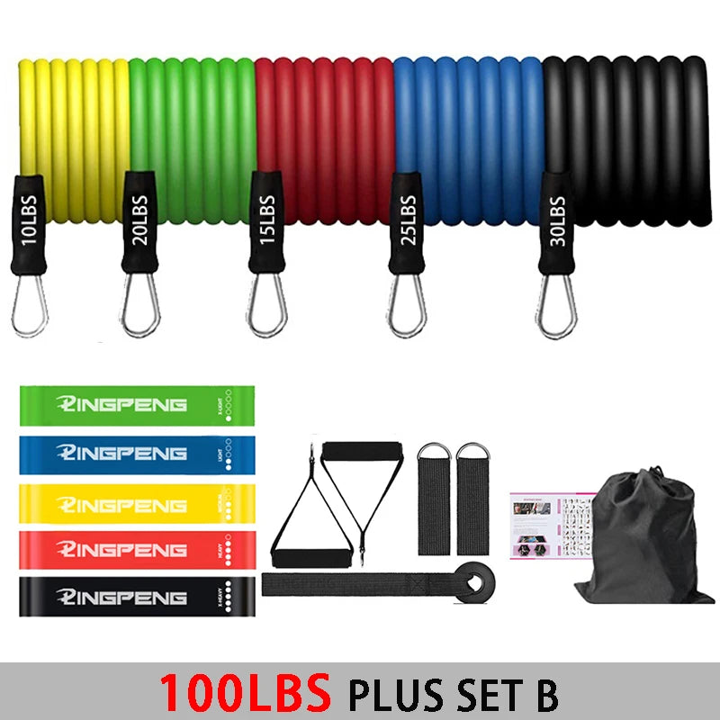 Fitness Resistance Rubber Band Yoga Elastic Band Upgrade Training Bar Set  Pilates Training Exercise Fitness Equipment Pull Rope