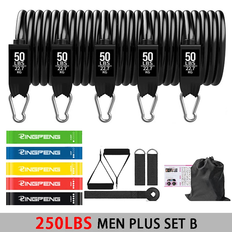 Fitness Resistance Rubber Band Yoga Elastic Band Upgrade Training Bar Set  Pilates Training Exercise Fitness Equipment Pull Rope
