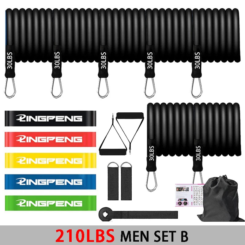 Fitness Resistance Rubber Band Yoga Elastic Band Upgrade Training Bar Set  Pilates Training Exercise Fitness Equipment Pull Rope
