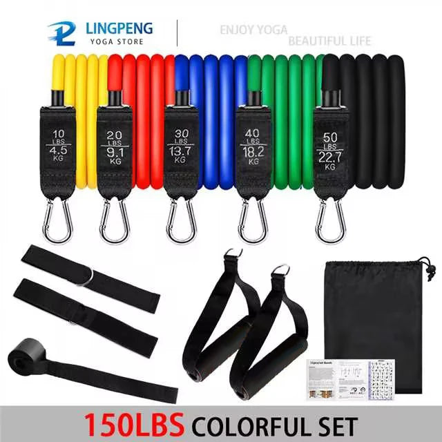 Fitness Resistance Rubber Band Yoga Elastic Band Upgrade Training Bar Set  Pilates Training Exercise Fitness Equipment Pull Rope