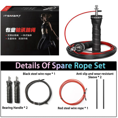 1 set of steel wire skipping rope for fitness and physical training, sports carbon steel bearings for adjustable skipping rope