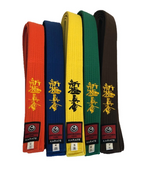Shinkyokushin Karate Belts – Japanese Kanji Embroidery and Official Labels (Set of 10)