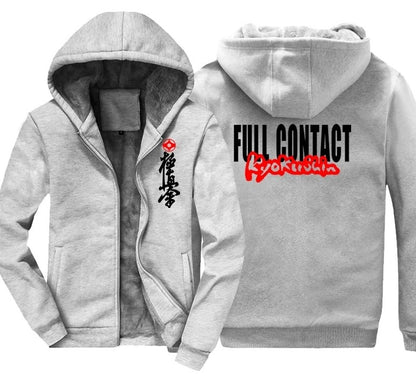 kyokushin  winter men hoodies kanku and kanji