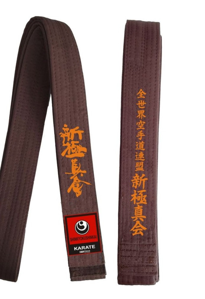 Shinkyokushin Karate Belts – Japanese Kanji Embroidery and Official Labels (Set of 10)